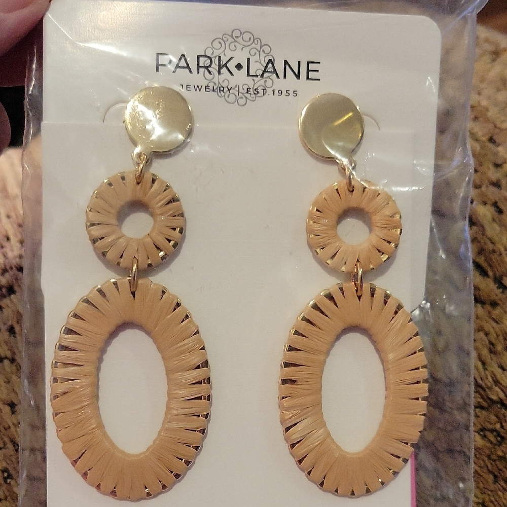 Park Lane Gold and Tan Earrings